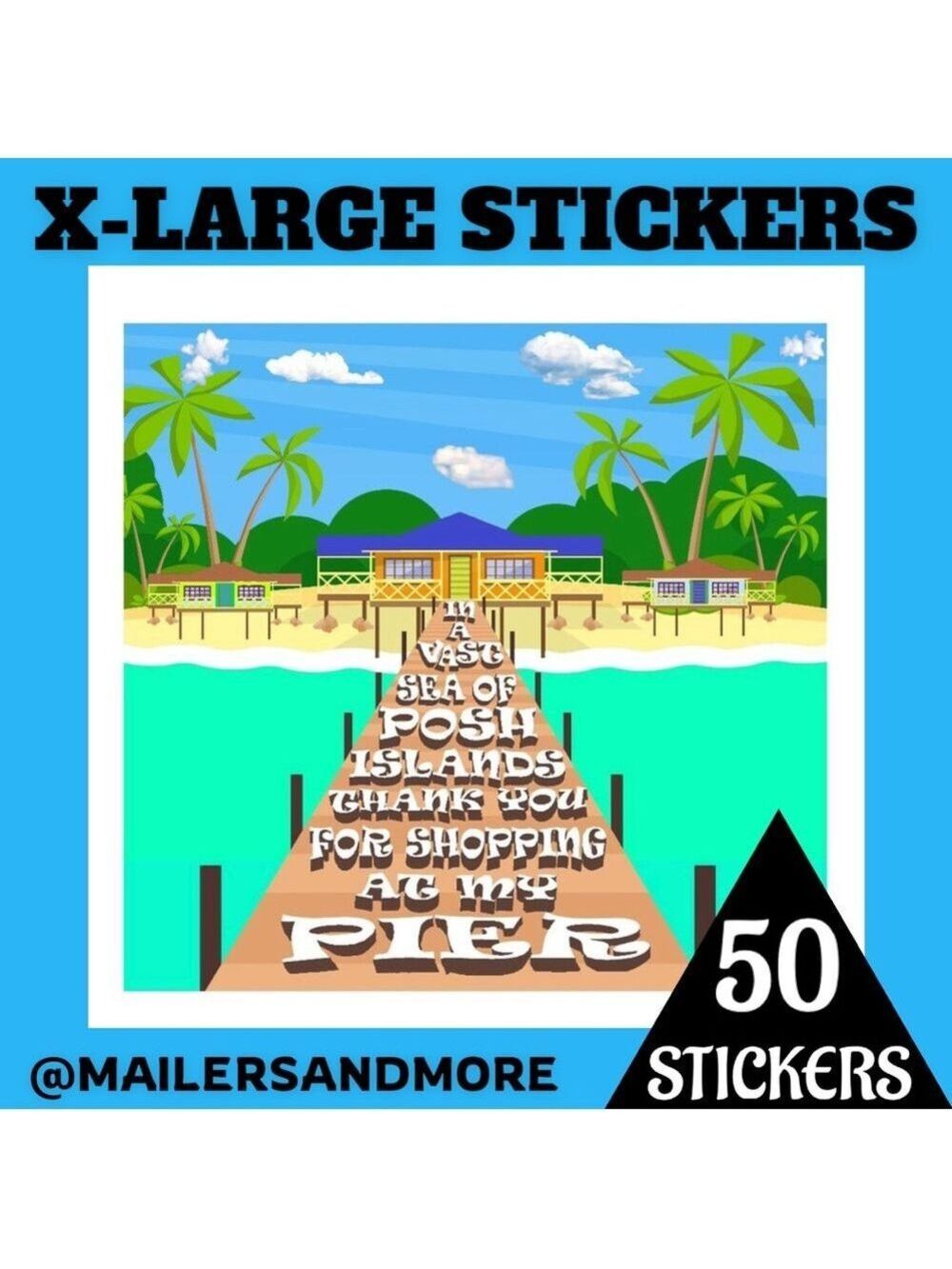 50 Square Stickers Tropical Island PRICE IS FIRM